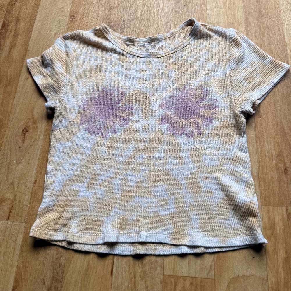 Aerie waffle Daisy crop tee